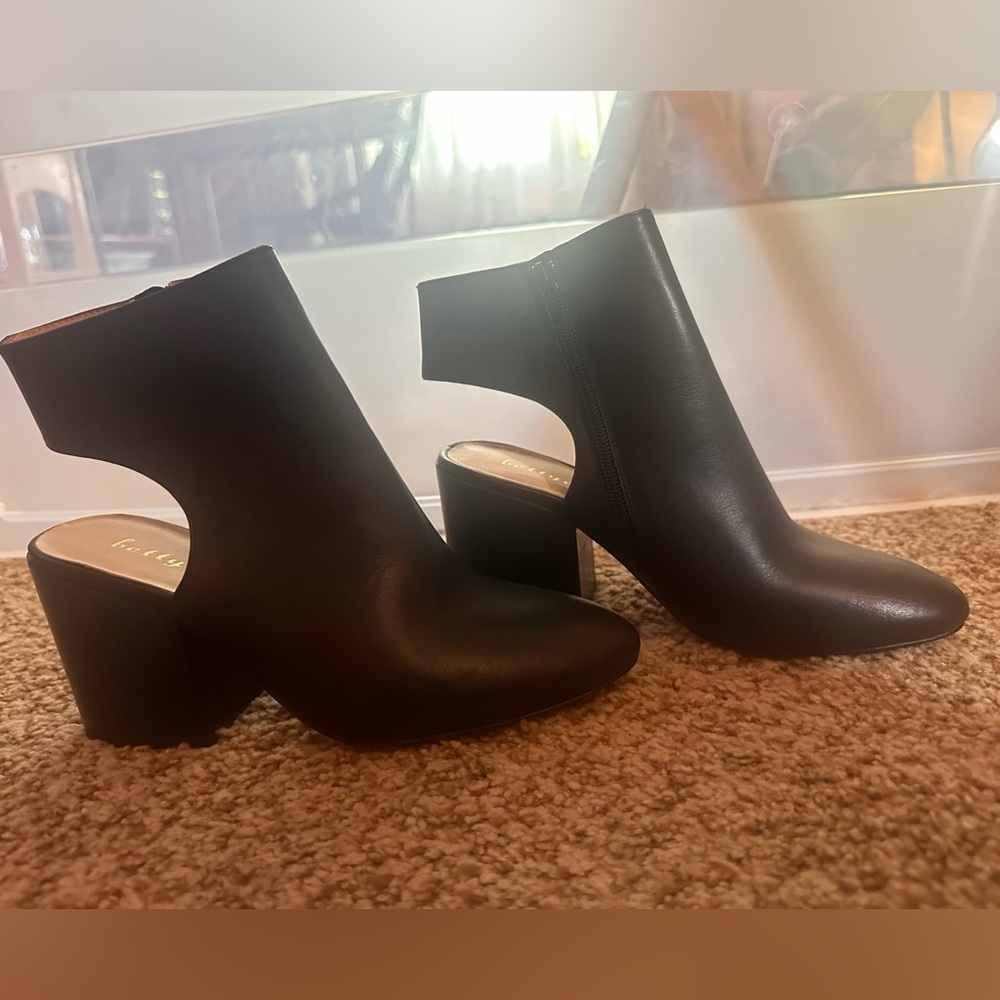 Black Leather Booties